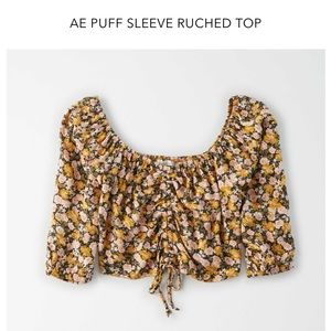Brand new American Eagle puff ruched top